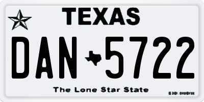TX license plate DAN5722