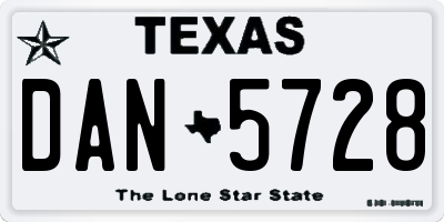 TX license plate DAN5728