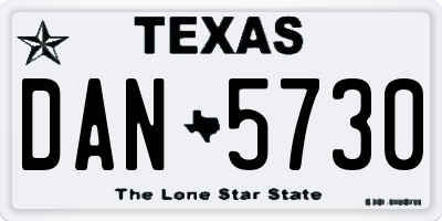 TX license plate DAN5730