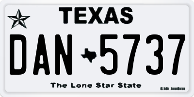 TX license plate DAN5737