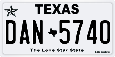 TX license plate DAN5740