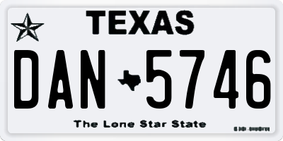 TX license plate DAN5746