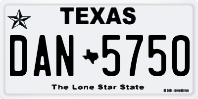 TX license plate DAN5750