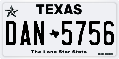 TX license plate DAN5756