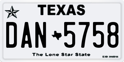 TX license plate DAN5758