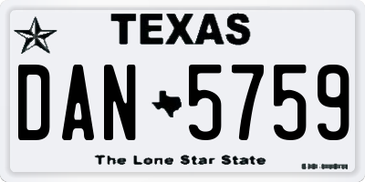 TX license plate DAN5759