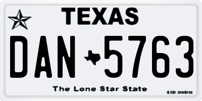 TX license plate DAN5763