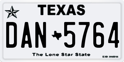 TX license plate DAN5764