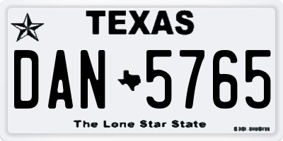 TX license plate DAN5765