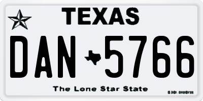 TX license plate DAN5766