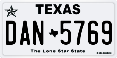 TX license plate DAN5769