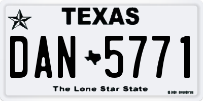 TX license plate DAN5771