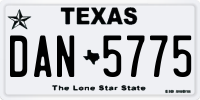 TX license plate DAN5775