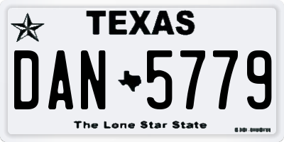 TX license plate DAN5779