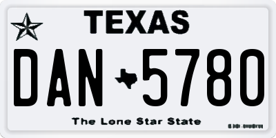 TX license plate DAN5780