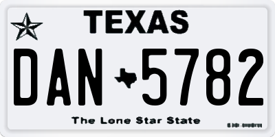TX license plate DAN5782