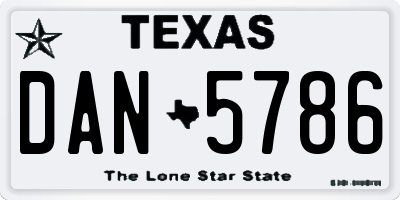 TX license plate DAN5786