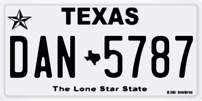 TX license plate DAN5787