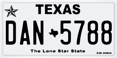 TX license plate DAN5788