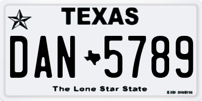 TX license plate DAN5789