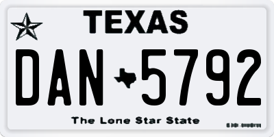 TX license plate DAN5792