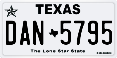 TX license plate DAN5795