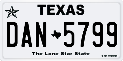 TX license plate DAN5799