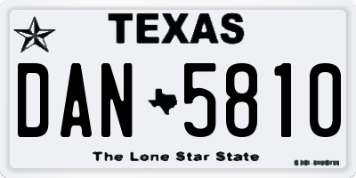 TX license plate DAN5810