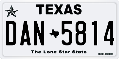 TX license plate DAN5814