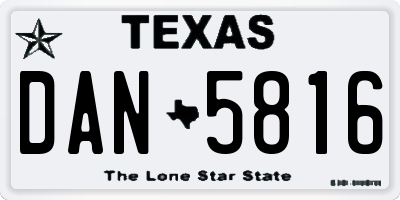 TX license plate DAN5816