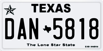 TX license plate DAN5818