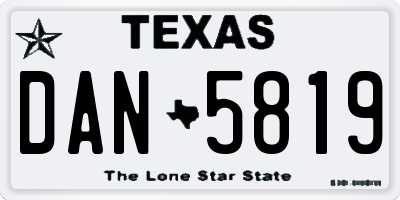 TX license plate DAN5819