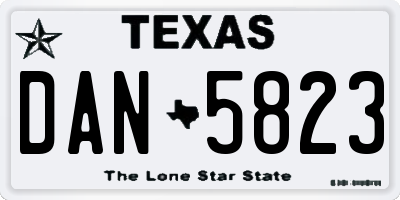 TX license plate DAN5823