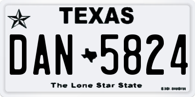 TX license plate DAN5824
