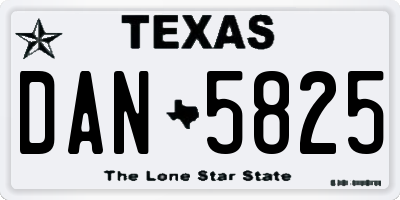 TX license plate DAN5825