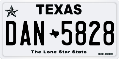 TX license plate DAN5828