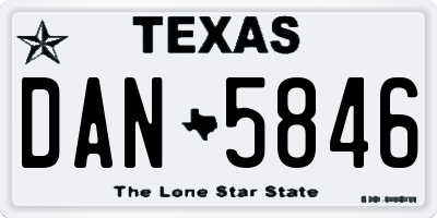 TX license plate DAN5846