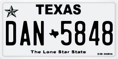TX license plate DAN5848