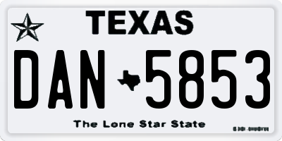 TX license plate DAN5853