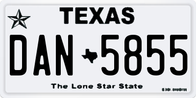 TX license plate DAN5855