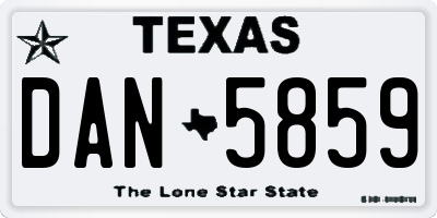 TX license plate DAN5859