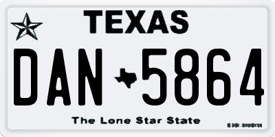 TX license plate DAN5864