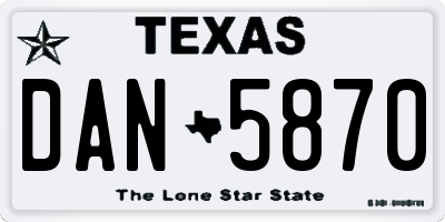 TX license plate DAN5870