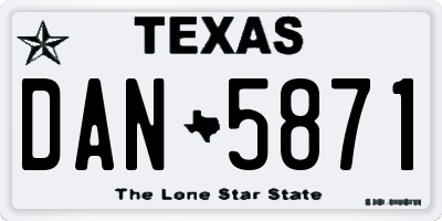 TX license plate DAN5871