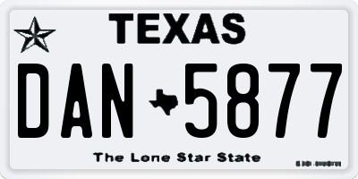 TX license plate DAN5877