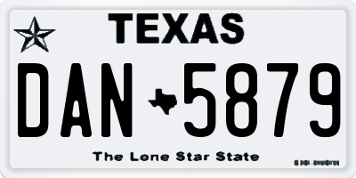 TX license plate DAN5879