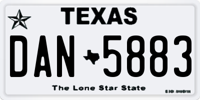 TX license plate DAN5883