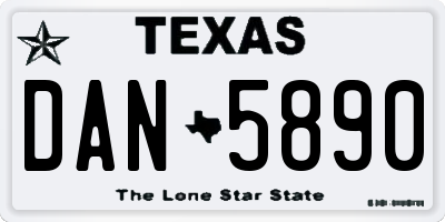 TX license plate DAN5890