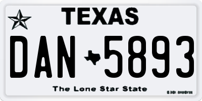 TX license plate DAN5893