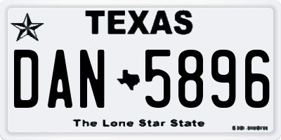 TX license plate DAN5896